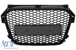 Badgeless Front Grille suitable for Audi A1 8X (2010-2014) RS1 Design Piano Black - FGAUA18XRSB