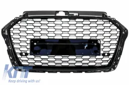 image-16-Badgeless Front Grille suitable for Audi A3 8V Facelift (2017-2018) RS3 Design Piano Black