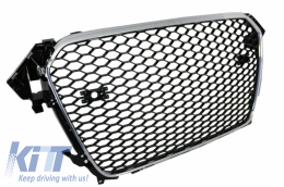 Badgeless Front Grille suitable for AUDI A4 B8 Facelift (2012-2015) RS Design With and Without PDC-image-6030872