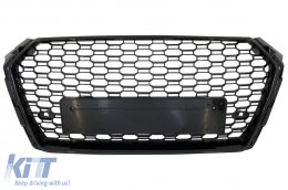 Badgeless Front Grille suitable for Audi A4 B9 8W (2016-2018) Sedan Avant RS Design Piano Black