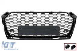 image-52-Badgeless Front Grille suitable for Audi A5 F5 (2017-2019) RS Design Piano Black
