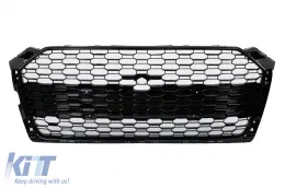 image-10-Badgeless Front Grille suitable for Audi A5 F5 (2017-2019) RS Design Shiny Black
