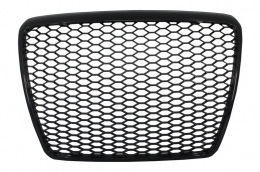 Badgeless Front Grille suitable for Audi A6 4F 4F2 C6 (2004-2011) RS Design Black