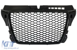 image-32-Badgeless Frontgrill für Audi A3 8P Facelift 07-12 RS Design Glänzend schwarz