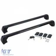 Barras transversales de aluminio negras para portaequipajes adecuadas para Land Rover Defender 110 L663 desde 19-image-6202602