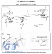 Barres de Toit Rails para Toyota Land Cruiser Prado F J150 2009+ Negro Mate-image-6044531