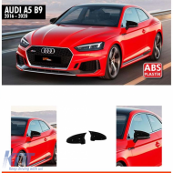 image-26-Batman design mirror covers suitable for Audi A5 2016-2021 black piano lacquer