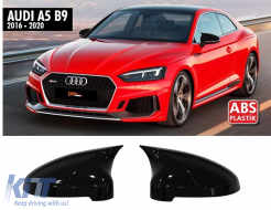 Batman design mirror covers suitable for Audi A5 2016-2021 black piano lacquer-image-6261026