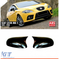 Batman design mirror covers suitable for SEAT LEON 2005-2008 - black piano lacquer-image-6260592