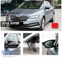 Batman Design Mirror Covers suitable for Skoda Superb 2015-2020 Black Lacquer!
