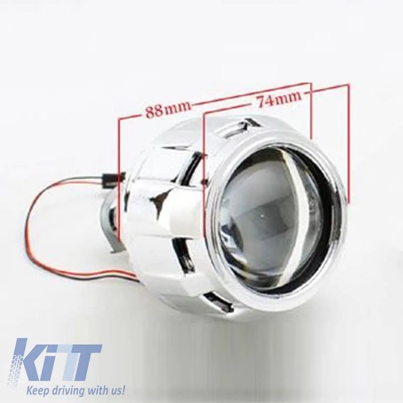 Bi-Xenon Headlight Projectors suitable for Retrofit 2.5" H1 With Chrome Covers 2 Pieces