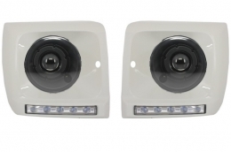 image-31-Фарове Черен Bi-Xenon Look with Covers white LED DRL подходящи за Mercedes G-Class W463 (1989-2012) G65 Дизайн