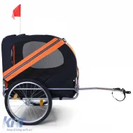Bicycle trailer dog trailer foldable for pets up to 40kg Orange Black-image-6268340