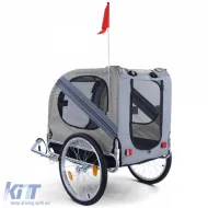 Bicycle trailer dog trailer foldable for pets up to 40kg grey-image-6326075