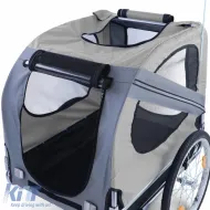 Bicycle trailer dog trailer foldable for pets up to 40kg grey-image-6326079