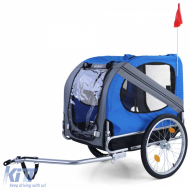 Bicycle trailer dog trailer foldable for pets up to 40kg Grey Blue