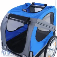 Bicycle trailer dog trailer foldable for pets up to 40kg Grey Blue-image-6326501