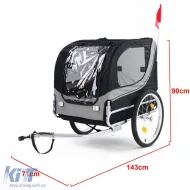 Bicycle trailer dog trailer foldable for pets grey black up to 40kg-image-6326698
