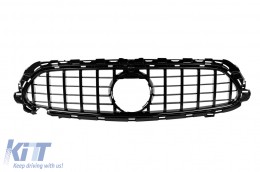 Black GT style grille suitable for Mercedes E-Class W213 sedan, S213 estate, C238 coupe, A238 convertible 2020-2023 - ABMEGR6007778
