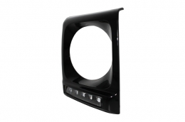 Black Headlights Covers LED DRL suitable for Mercedes G-Class W463 (1989-2012) G65 Design with Headlights Bi-Xenon-image-6020147