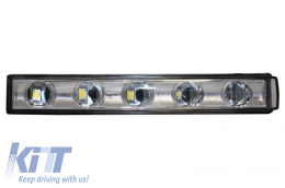 Black Headlights Covers with LED DRL Chrome Daytime Running Lights suitable for Mercedes G-Class W463 (1989-up) G65 Design Black-image-6019488