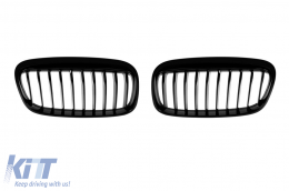 Black kidney grilles suitable for BMW Series 2 F45, F46 after 2014 with single slats - ABBMGR6008388