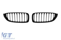 image-70-Black kidney grilles suitable for BMW Series 4 F32, F33, F36 2013-2021 with single slats
