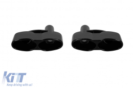 Black lacquer exhaust tips type 65 suitable for Mercedes S-Class W221 2005-2013, E-Class W211 2002-2008, W212 2009-2016, CL C216 2006-2014, ML W164 2005-2011 - ABMEEA6009935