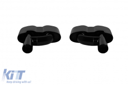 Black lacquer exhaust tips type 65 suitable for Mercedes S-Class W221 2005-2013, E-Class W211 2002-2008, W212 2009-2016, CL C216 2006-2014, ML W164 2005-2011-image-6151023