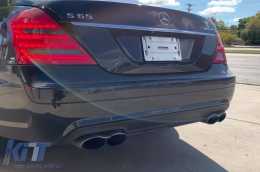 Black lacquer exhaust tips type 65 suitable for Mercedes S-Class W221 2005-2013, E-Class W211 2002-2008, W212 2009-2016, CL C216 2006-2014, ML W164 2005-2011-image-6151024