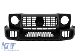 Black lacquer front bumper kit type W465 suitable for Mercedes G-Class W464 after 2018 with PDC, grille, headlight surrounds, fender flares. - ABMEBK6007415