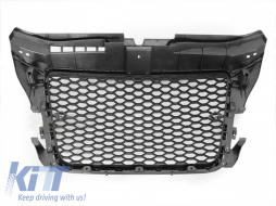 Black lacquer grille suitable for Audi A3, S3 8P hatchback, cabrio, Sportback 2008-2012 for standard and S-line bumper-image-6236848