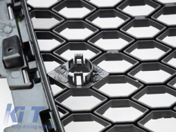 Black lacquer grille suitable for Audi A3, S3 8P hatchback, cabrio, Sportback 2008-2012 for standard and S-line bumper-image-6236849