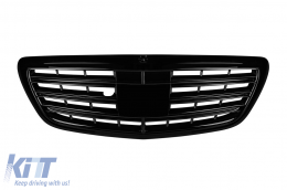 Black lacquer grille type A Design suitable for Mercedes S-Class W222 2013-2020 for the model with Distronic and Night Vision - ABMEGR6009108