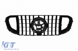 Black lacquer grille type Brabus with red lines suitable for Mercedes GLS X167 2020-2023-image-6264941