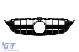 Black lacquer grille type E63 suitable for Mercedes C-Class W205, S205 2014-2019 - ABMEGR6007775