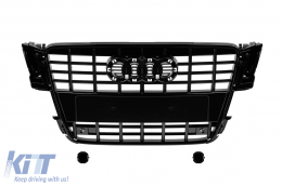Black lacquer grille type S5 suitable for Audi A5 2007-2011 with openings for parking sensors - ABAUGR6007370