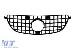 image-76-Black lacquer GT type grille suitable for 63 A Design bumper on Mercedes GLE SUV W166, GLE Coupe C292 2015-2019 with camera opening