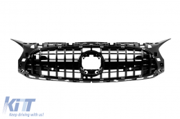 Black lacquer GT type grille suitable for Mercedes A Design GT 2 doors C190 2017-2023 - ABMEGR6007799
