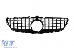 Black lacquer GT type grille suitable for Mercedes CLS C218 2015-2018 with opening for camera - ABMEGR6009162