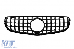 image-32-Black lacquer GT type grille suitable for Mercedes GLC SUV X253, GLC Coupe C253 2015-2018 with camera opening