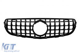 Black lacquer GT type grille suitable for Mercedes GLC SUV X253, GLC Coupe C253 2015-2019 without camera opening - ABMEGR6009251