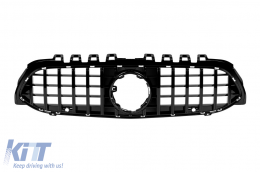Black lacquer GT type grille suitable for Mercedes A-Class W177 2018-2022 with camera opening - ABMEGR6009272