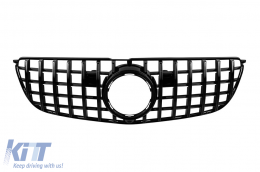 Black lacquer GT type grille suitable for Mercedes GLS X166 2016-2019 with camera opening with defect (broken mount) - ABMEGR6009855