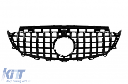 Black lacquer GT type grille suitable for Mercedes E-Class W213 sedan, S213 estate, C238 coupe, A238 convertible 2016-2019 with camera opening - ABGM6027390