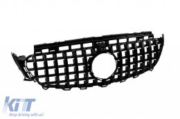 Black lacquer GT type grille suitable for Mercedes E-Class W213 sedan, S213 estate, C238 coupe, A238 convertible 2016-2019 with camera opening-image-6265561