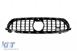 image-34-Black lacquer GT type grille suitable for Mercedes E-Class W213 sedan, S213 estate, C238 coupe, A238 cabrio A Design Sport line & Avantgarde, E53 A Design after 2020 with opening for camera