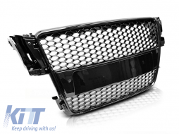 Black lacquer RS type grille suitable for Audi A5 2007-2011 Sportback, coupe, convertible with standard or S-line bumper - ABAUGR6009061