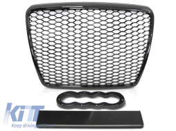 image-68-Black lacquer RS type grille suitable for Audi A6 C6 sedan, wagon 2008-2011 for standard and S-line bumper