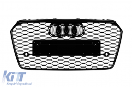 image-72-Black lacquer RS type grille suitable for Audi A7 2015-2017